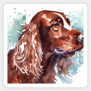 Watercolor Irish Setter - Dog Lovers Sticker